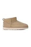 UGG cizme de zăpadă din piele &icirc;ntoarsă Classic Ultra Mini Biarritz culoarea bej, 1171538.MDSD
