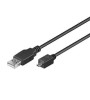Cablu USB 2.0 la Mini USB 8 pini Goobay, 1.8m, Cupru, Negru, Transfer Date, Camera Foto (Fuji, Nikon, Olympus)