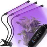 Lampa LED crestere plante, 3 panouri, telecomanda, lumina rosie/albastra, timer, 3 moduri iluminare, 9 trepte intensitate