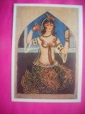 HOPCT 11059 FATA CU OGLINDA -CP PICTURA IRAN SEC XIX -NECIRCULATA