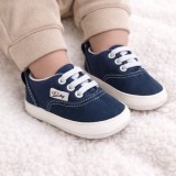 Pantofiori sport albastri pentru bebelusi, cu sireturi elastice si talpa