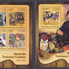 DB1 Pictura Africa Centrala Impresionism Toulouse Lautrec MS + SS MNH