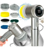 Perie electrica de curatare cu led 5 in 1, pentru podeaua baii, rosturile piscinei, Oem