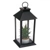 Felinar decorativ negru cu LED, Lioness, 14 x 14 x 22 cm