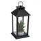 Felinar decorativ negru cu LED, Lioness, 14 x 14 x 22 cm