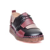 Pantofi din piele naturala negru visiniu bej model 043070, 36 - 41