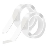 Set 2 role banda dublu adeziva, 2 x 5 m, PET, transparent