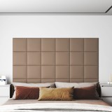 VidaXL Panouri de perete 12 buc. cappuccino 30x30 cm piele eco 1,08 m&sup2;