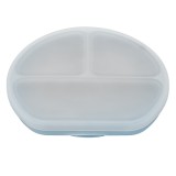 Farfurie compartimentata din silicon cu ventuza si capac Aqua Blue 6 luni+, 1 bucata, Appekids