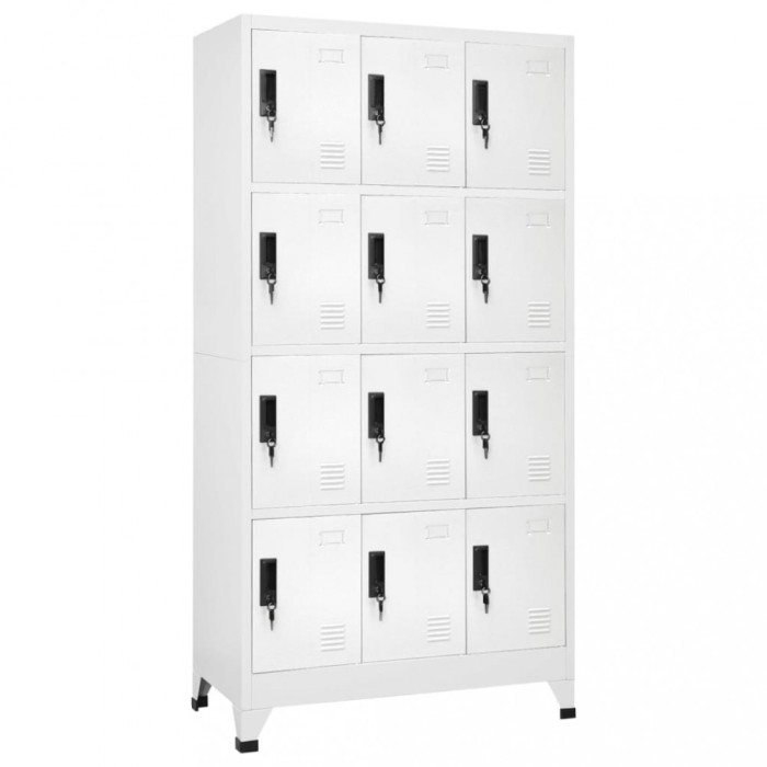 vidaXL Fișet, alb, 90x45x180 cm, oțel 339812