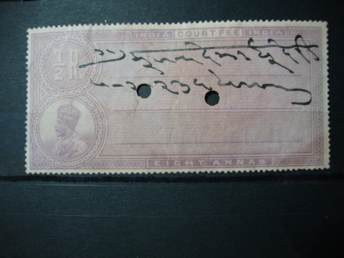 INDIA GEORGE V FISCAL