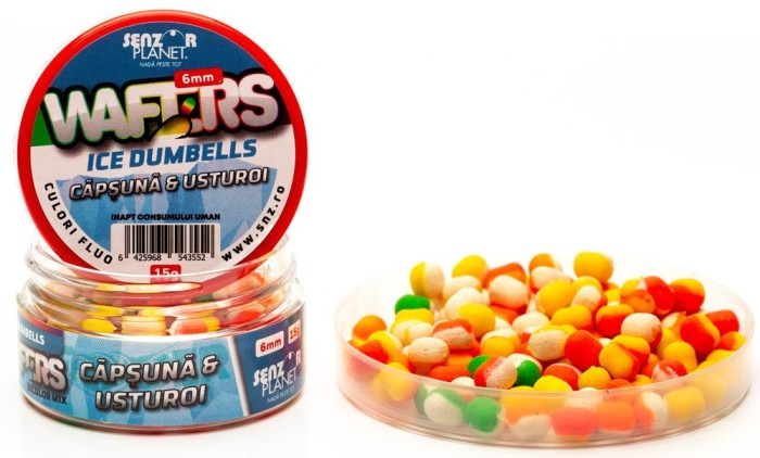 Wafters Ice Dumbells Senzor Bicolor, Capsuna &amp; Usturoi, 6mm, 15g