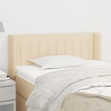 vidaXL Tăblie de pat cu aripioare crem 93x16x78/88 cm textil 3118993