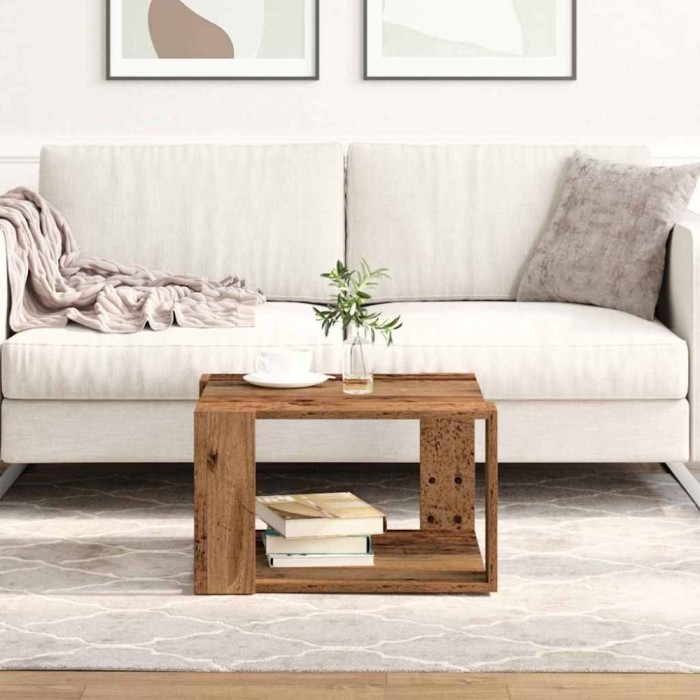 vidaXL Masă de cafea Lemn vechi 51.5 x 51.5 x 30 cm Lemn compozit 869215