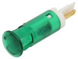 Lampă de control LED verde &Oslash;10mm plată pentru lipit sau conectori