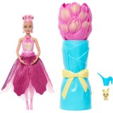 Papusa cu accesorii surpriza, Barbie, Petal Pop, Roz, JMF57