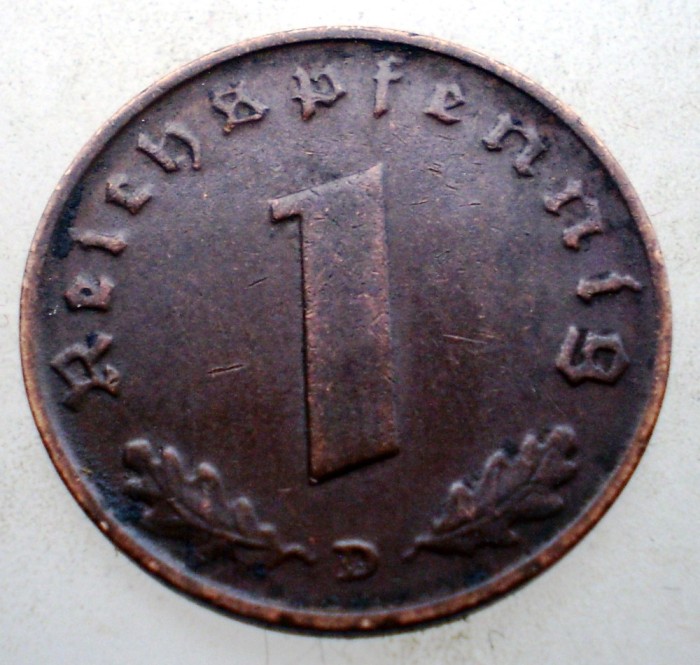 B.022 GERMANIA 1 REICHSPFENNIG 1937 D