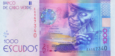 Bancnota Capul Verde 1.000 Escudos 2014 - P73 UNC foto