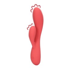 Vibrator rabbit LOVELINE Smooth Ultra Soft Silicone Rabbit Vibrator, pentru clitoris și punctul G, 10 funcții de vibrație, roz