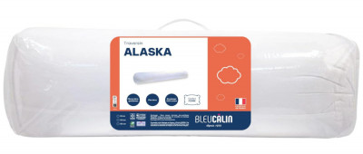 Perna de sprijin pentru gat tip rulou Bleu Calin Alaska Comfort, 140 cm, Alb - RESIGILAT foto