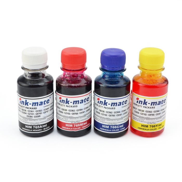 Cerneala pentru cartuse reincarcabile HP in 4 culori - 100 ml