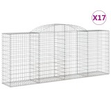 Cumpara ieftin Cosuri gabion arcuite 17 buc. 300x50x120/140 cm fier galvanizat