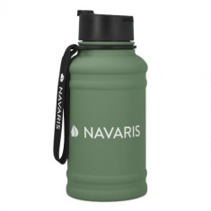 Sticla de apa din otel inoxidabil Navaris cu un singur perete, 1.3 litri, Verde, 52873.80
