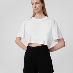 Tricou crop top oversize cu adaos de modal pentru femei