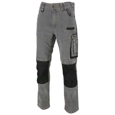 PANTALON LUCRU TIP-BLUGI SLIM-FIT ELASTIC GRI - M foto