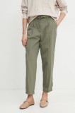MAX&amp;Co. pantaloni femei, culoarea verde, fason tigareta, high waist, 2516131043200