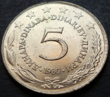 Cumpara ieftin Moneda 5 DINARI - RSF YUGOSLAVIA, anul 1980 *cod 3104 = LUCIU de BATERE - UNC, Europa