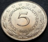Moneda 5 DINARI - RSF YUGOSLAVIA, anul 1980 *cod 3104 = LUCIU de BATERE - UNC, Europa