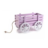 Cumpara ieftin Carucior decorativ lemn roz 23.5x12.5x14.5 cm