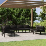 VidaXL Set mobilier de grădină cu perne, 8 piese, antracit, aluminiu 3107798