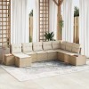 VidaXL Set de canapele pentru grădină cu pernă 8 pcs Bej Rattan poli 3348147