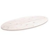 vidaXL Blat de masă, alb, 90x45x2,5 cm, lemn masiv de pin, oval 824326