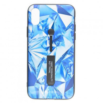 Husa Telefon Silicon + Plastic Apple iPhone XR 6.1 3D+Oil Injection Blue Diamond foto