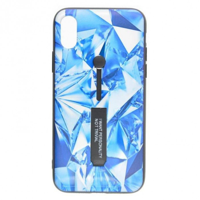 Husa Telefon Silicon + Plastic Apple iPhone XR 6.1 3D+Oil Injection Blue Diamond