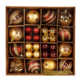 Set globuri de Craciun, Alska, Rosu-Auriu, 44 bucati