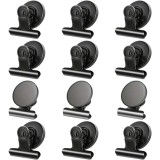 Set 12 Cleme Magnetice din Otel Inoxidabil - Negru