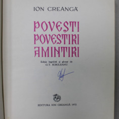 POVESTI , POVESTIRI , AMINTIRI de ION CREANGA , ilustratii de LIVIA RUSZ , 1972
