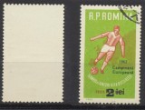 Romania - 1962 Fotbal cu supratipar eroare 2 iei &icirc;n loc de lei, stampilată