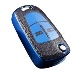 Husa Cheie Auto Opel Astra H, Corsa D, Cheie Briceag, Tpu, Aspect Piele, Albastru