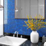 Placi mozaic, 11 buc., albastru, 30x30 cm, sticla GartenMobel Dekor, vidaXL