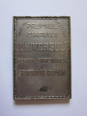 Rara! Medalie fotbal premiul ziarului Universul pentru sprijinirea sportului foto