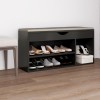 Gossi bancheta pantofar cu perna, gri, 104x30x49 cm, lemn prelucrat