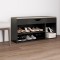 Gossi bancheta pantofar cu perna, gri, 104x30x49 cm, lemn prelucrat