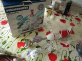 Mixer vertical Heinner Delice HB-600, 600W, cana 0.7L, 2 viteze + Turbo, Rosu/Alb