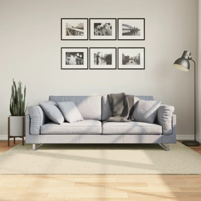 Covor HUARTE, fir scurt, moale și lavabil, crem, 140x200 cm foto