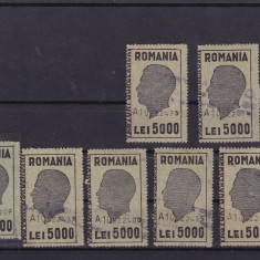 ROMANIA 1945 REGELE MIHAI EFIGIA NEAGRA LOT TIMBRE FISCALE